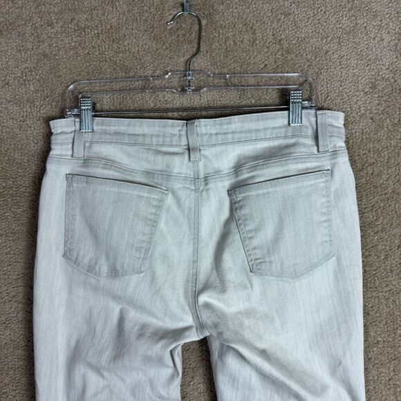 Eileen Fisher Jeans Womens Size 10 Light Gray Slim Straight Fit Organic Cotton - Picture 8 of 11